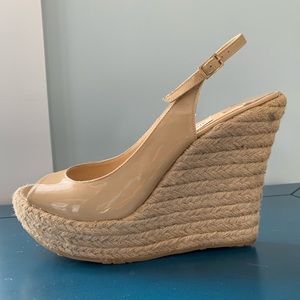 Jimmy Choo Polar Patent Leather Espadrille Nude 40